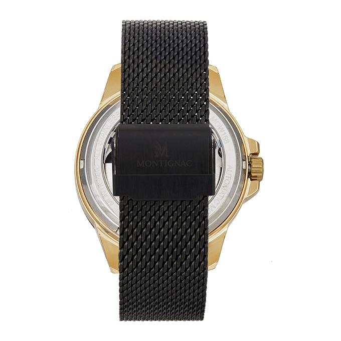 MONTIGNAC Montre MONTIGNAC Homme en Acier Milanais Noir MOW158