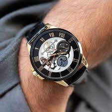 MONTIGNAC Montre MONTIGNAC Homme en Cuir Noir MOW148