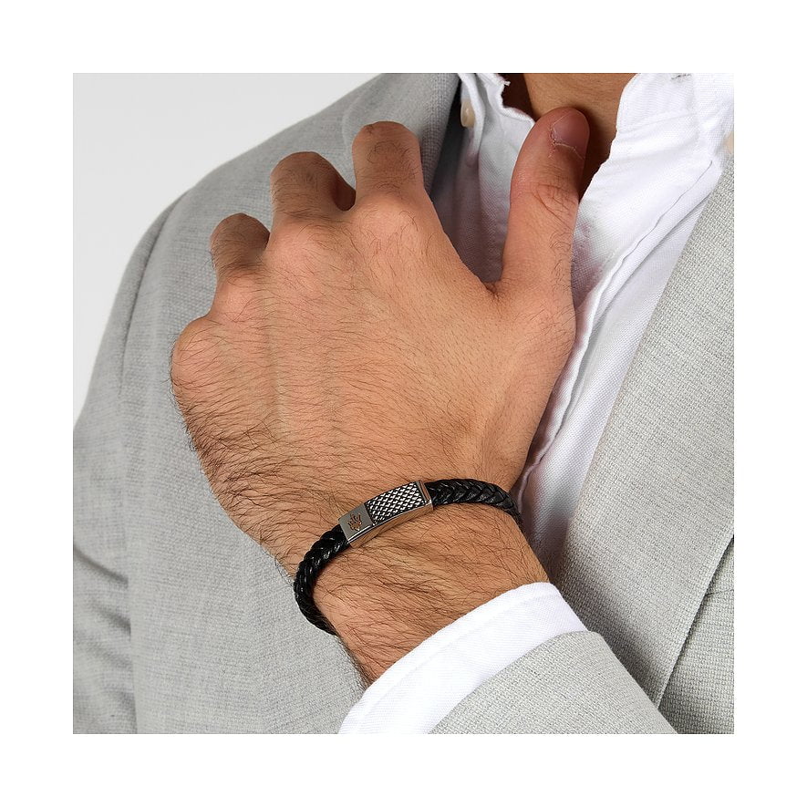 BIJOUX MASERATI Bracelet MASERATI BIJOUX Homme en Cuir Noir JM424AVE26