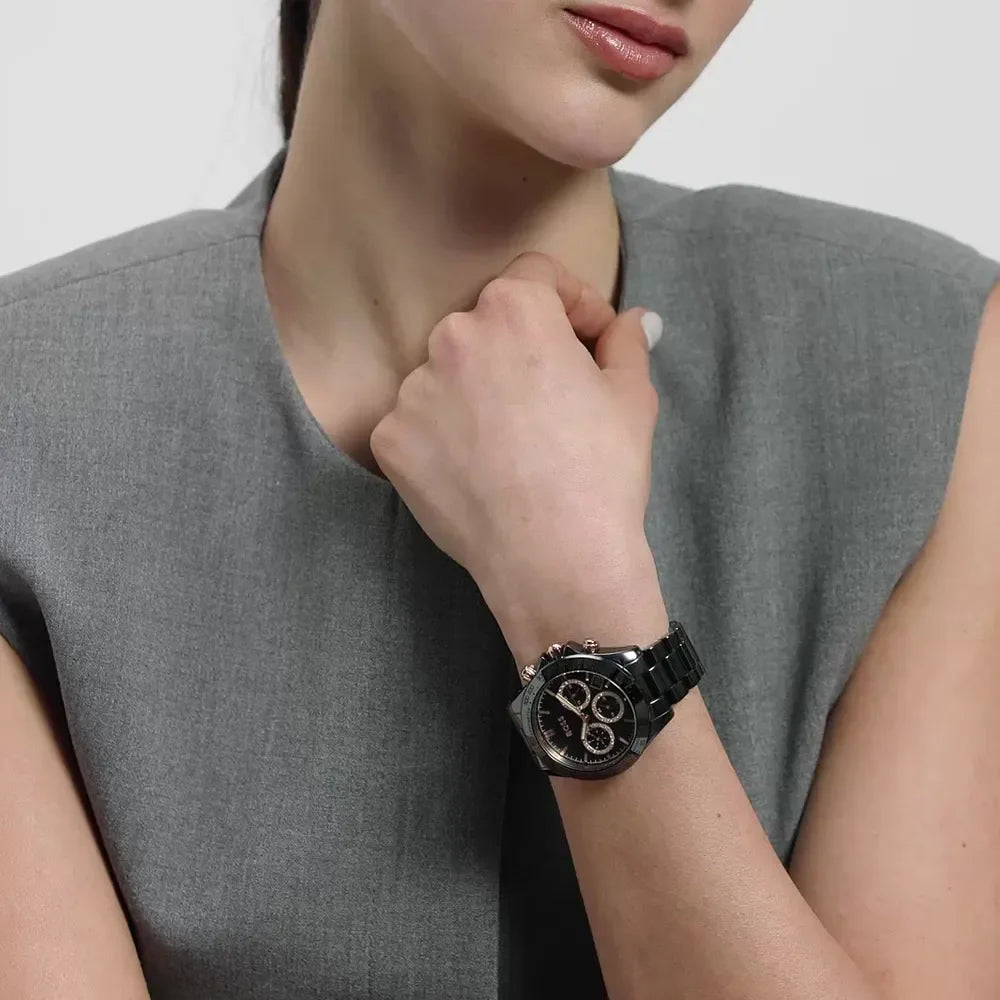 BOSS Montre BOSS Femme Novia Ceramic en Céramique Noir 1502633