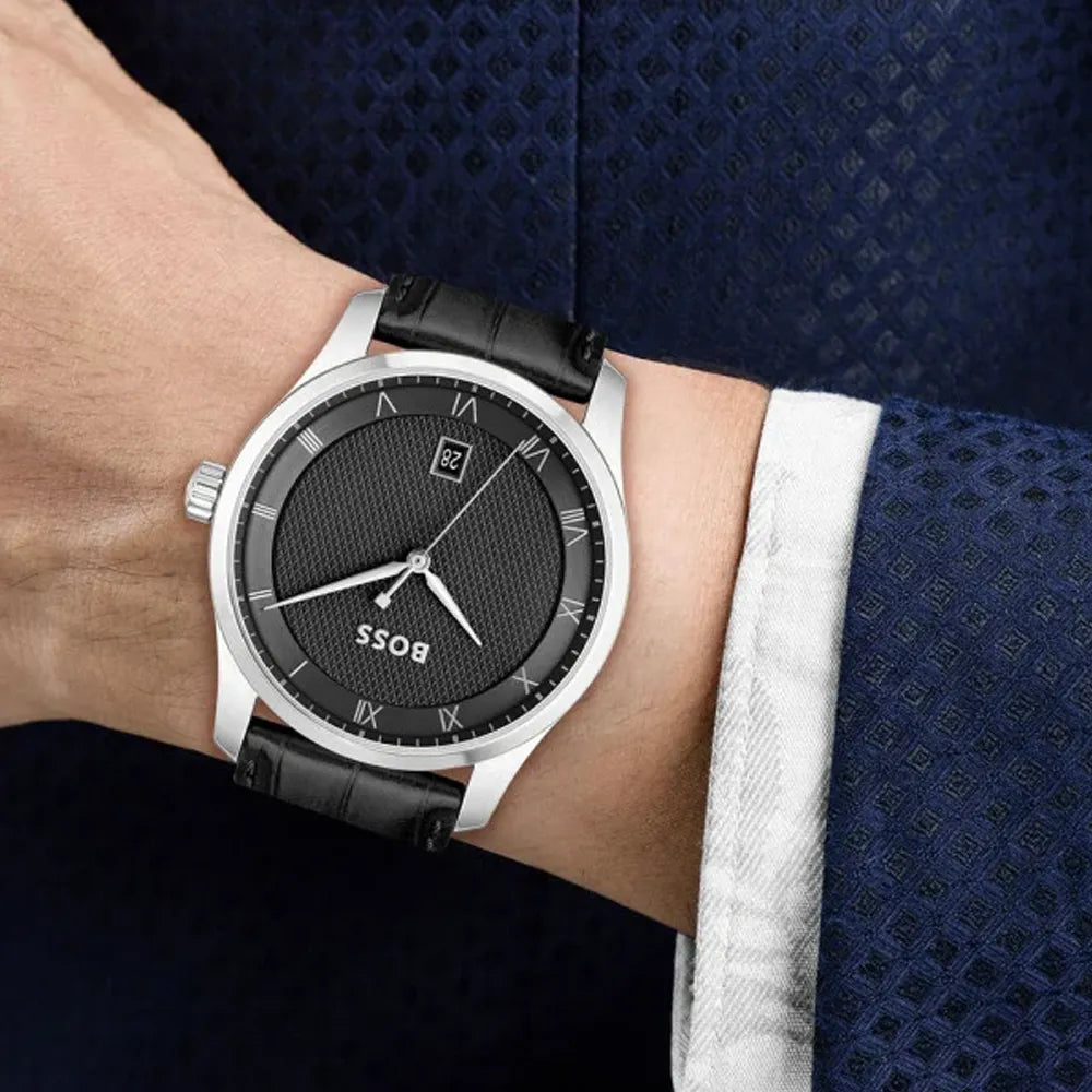 BOSS Montre BOSS Homme Business en Cuir Noir 1514122