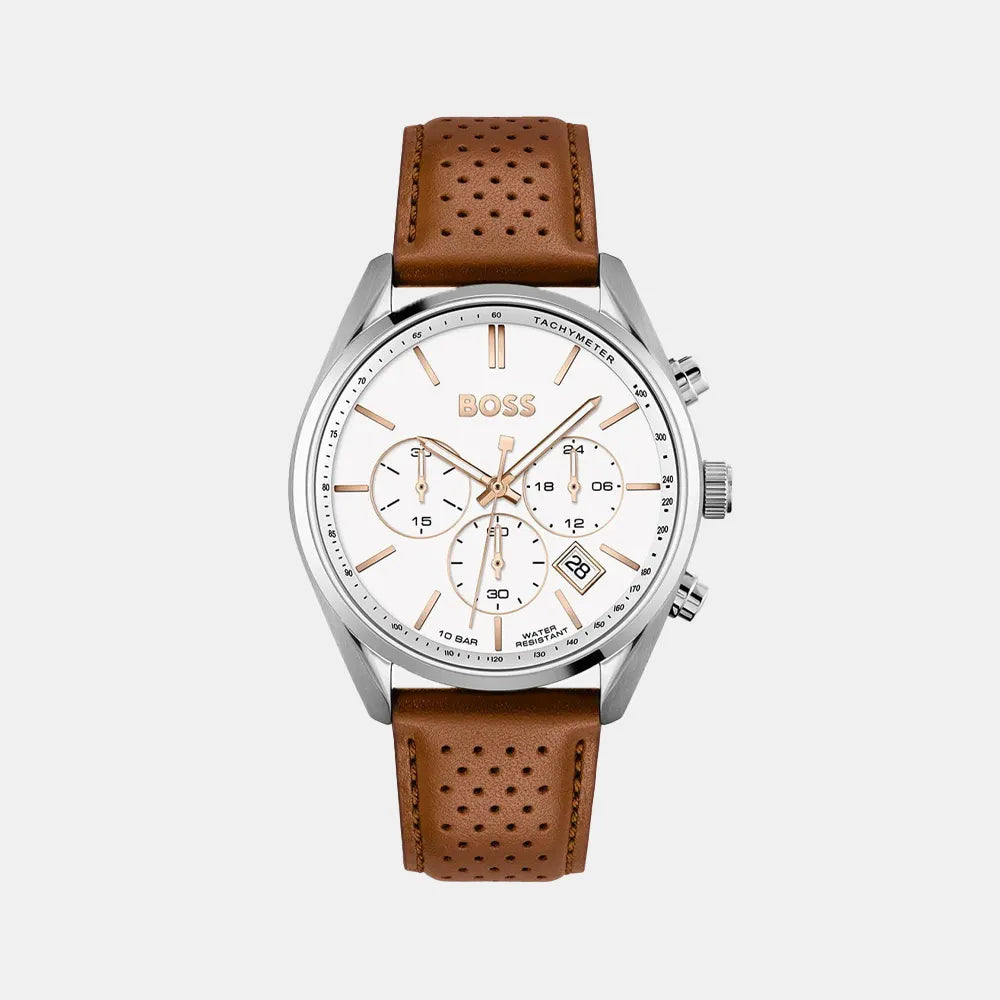 BOSS Montre BOSS Homme Champion Chronographe en Cuir Marron 1513879