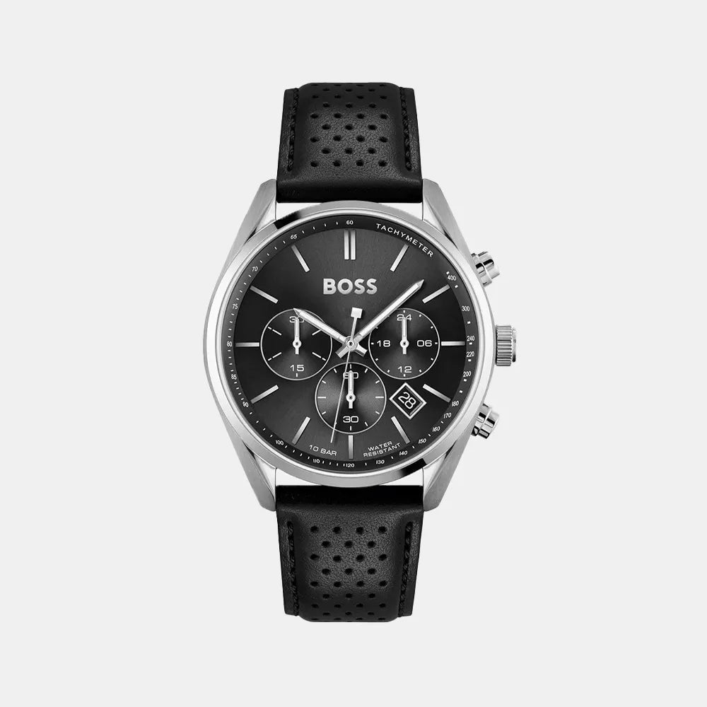 BOSS Montre BOSS Homme Champion Chronographe en Cuir Noir 1513816