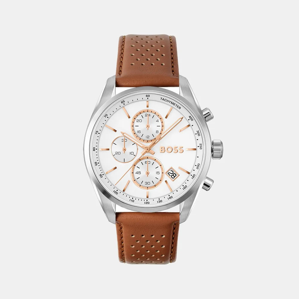 BOSS Montre BOSS Homme Grand prix 44 en Cuir Marron 1514313