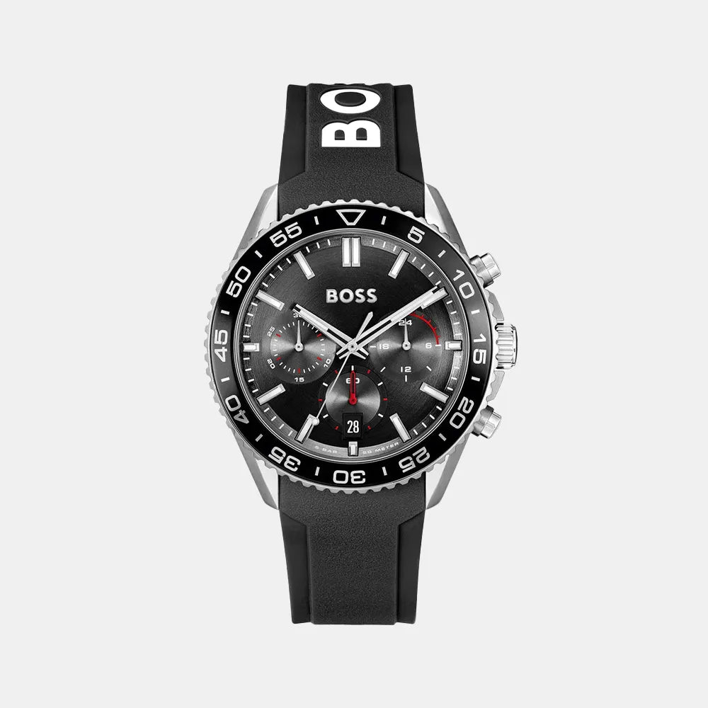 BOSS Montre BOSS Homme Runner Chronographe en Silicone Noir 1514141