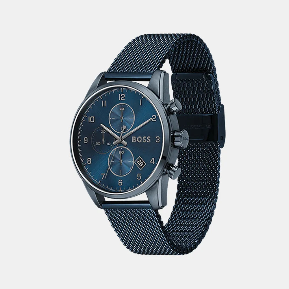 BOSS Montre BOSS Homme Skymaster Chronographe en Acier Bleu 1513836