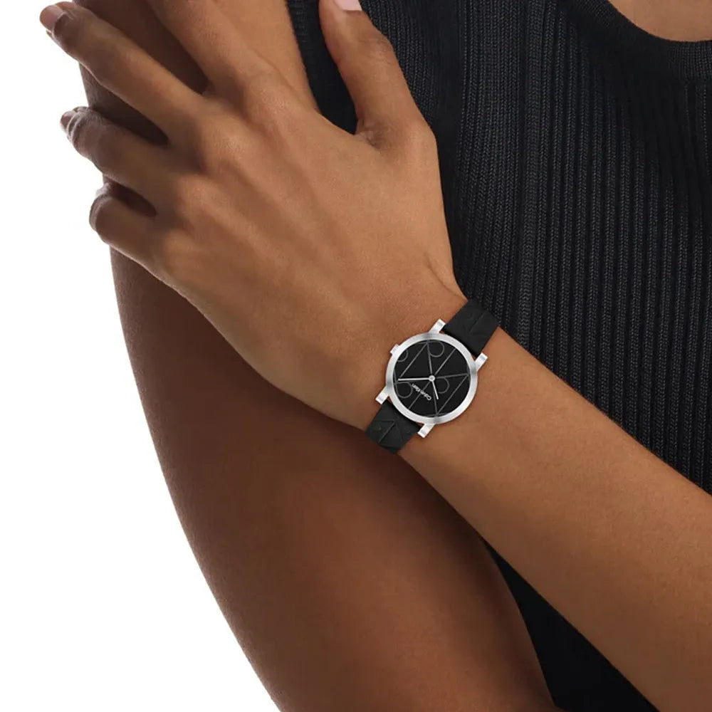 CALVIN KLEIN Montre CALVIN KLEIN Femme CK Monogram en Cuir Noir 25100128