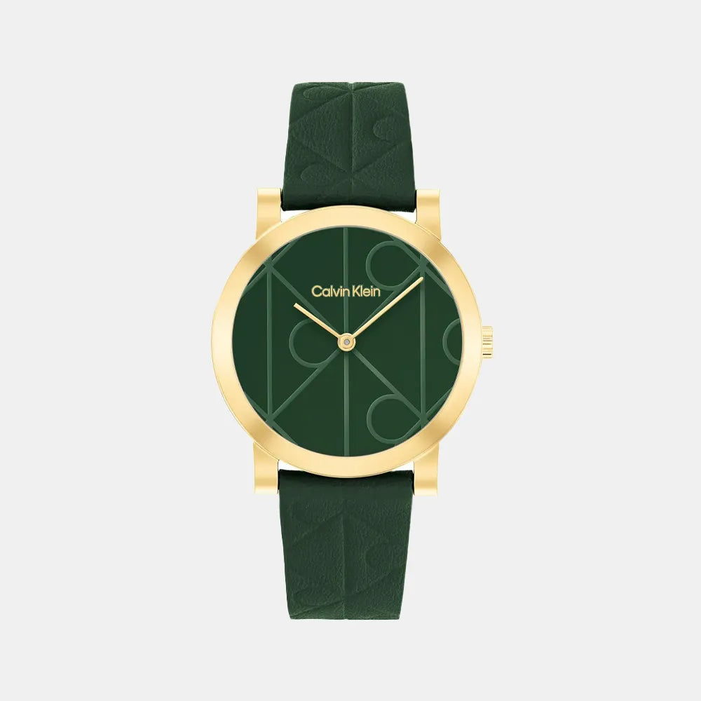 CALVIN KLEIN Montre CALVIN KLEIN Femme CK Monogram en Cuir Vert 25100129