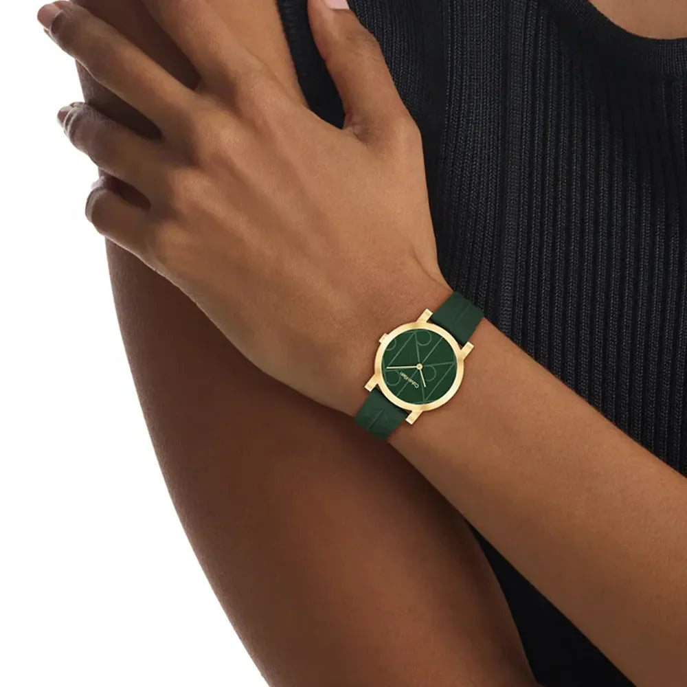 CALVIN KLEIN Montre CALVIN KLEIN Femme CK Monogram en Cuir Vert 25100129