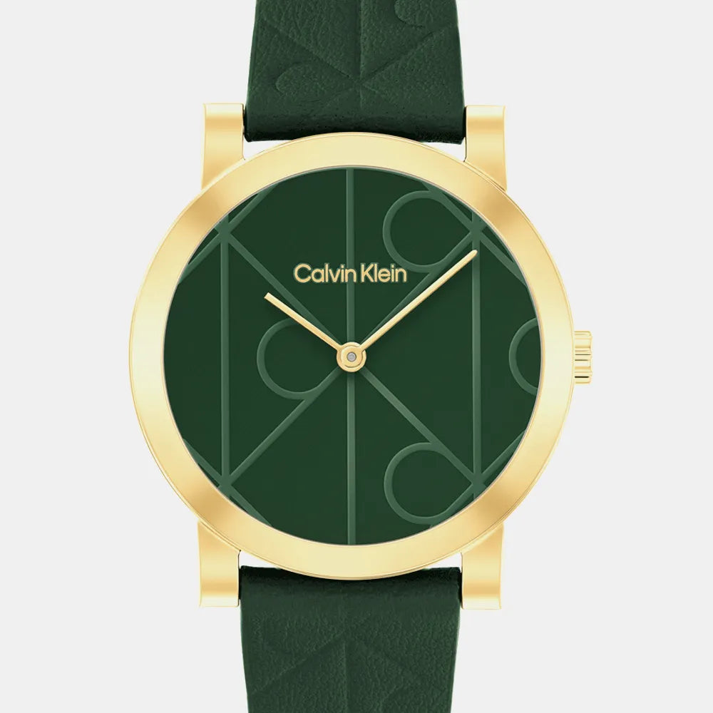 CALVIN KLEIN Montre CALVIN KLEIN Femme CK Monogram en Cuir Vert 25100129