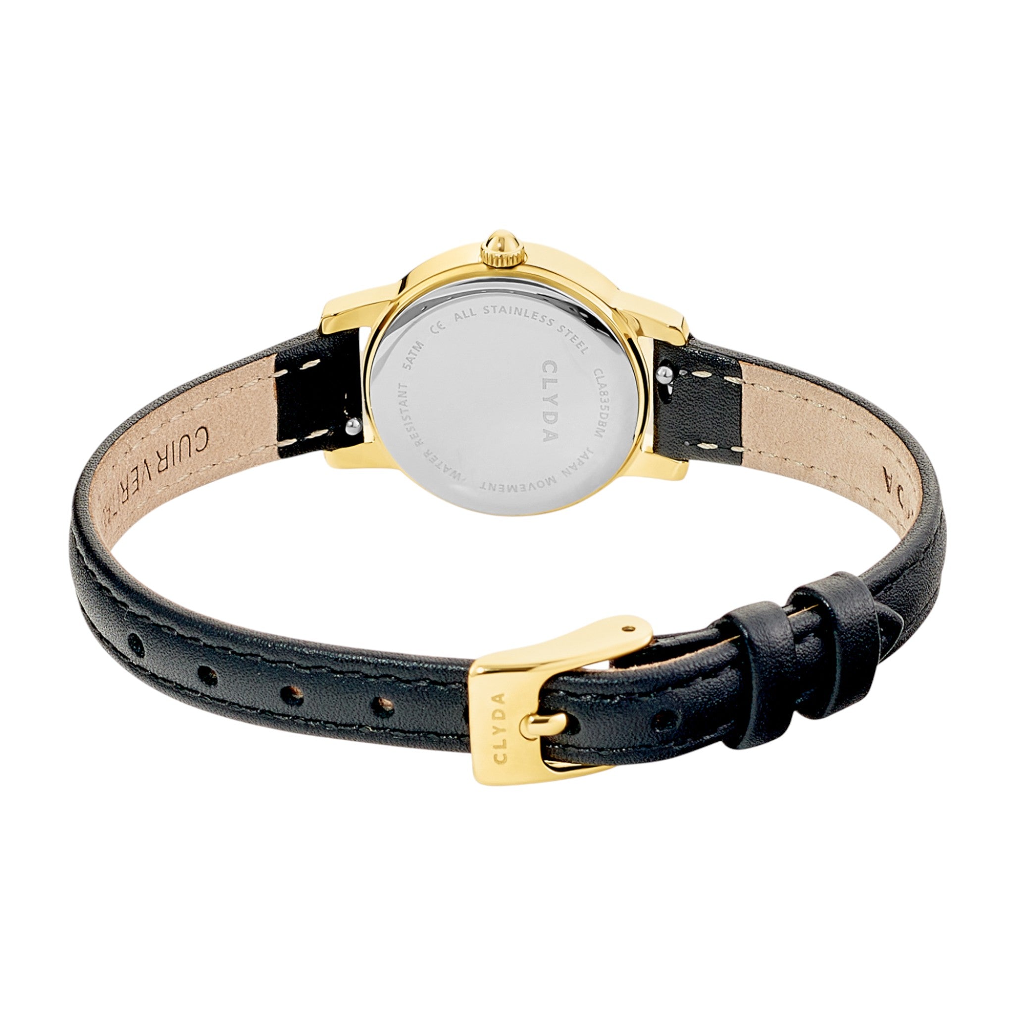 CLYDA Montre CLYDA Femme Emma en Cuir Noir CLA835DBM