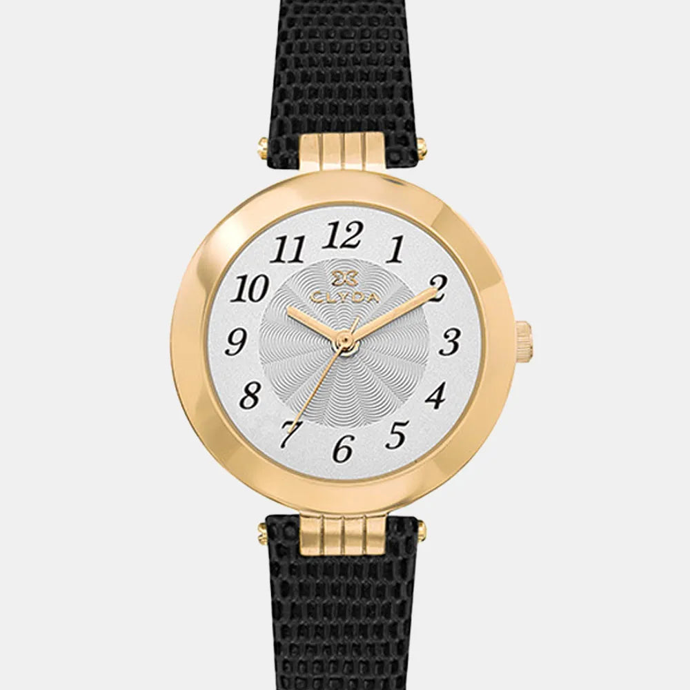 CLYDA Montre CLYDA Femme en Cuir Noir CLA0755PAAN