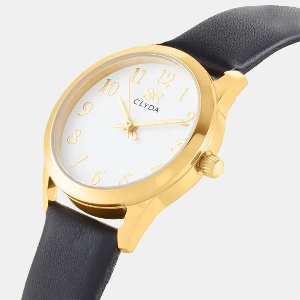 CLYDA Montre CLYDA Femme Jeannie en Cuir Noir CLA815DWN