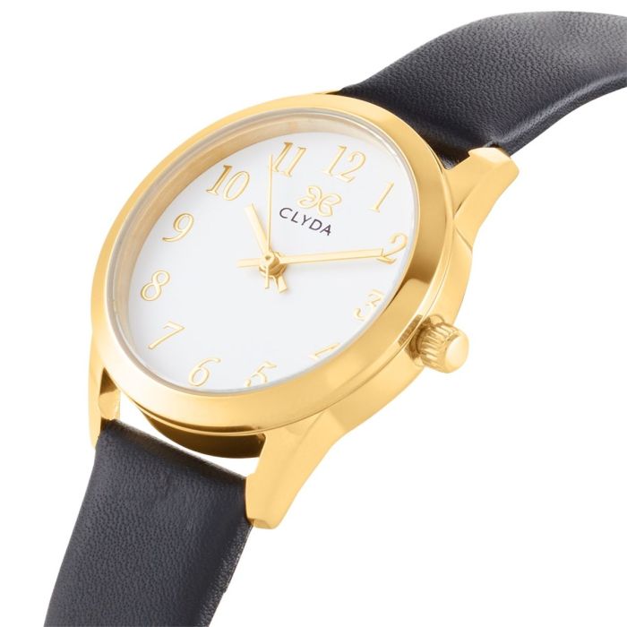 CLYDA Montre CLYDA Femme Jeannie en Cuir Noir CLA815DWN
