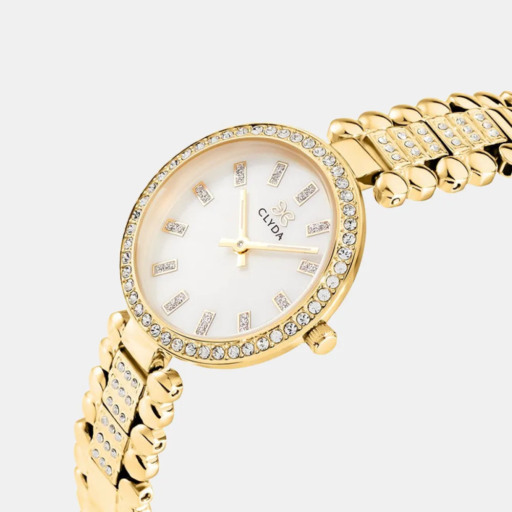 CLYDA Montre CLYDA Femme Tournelle en Acier Doré CLA804DMD