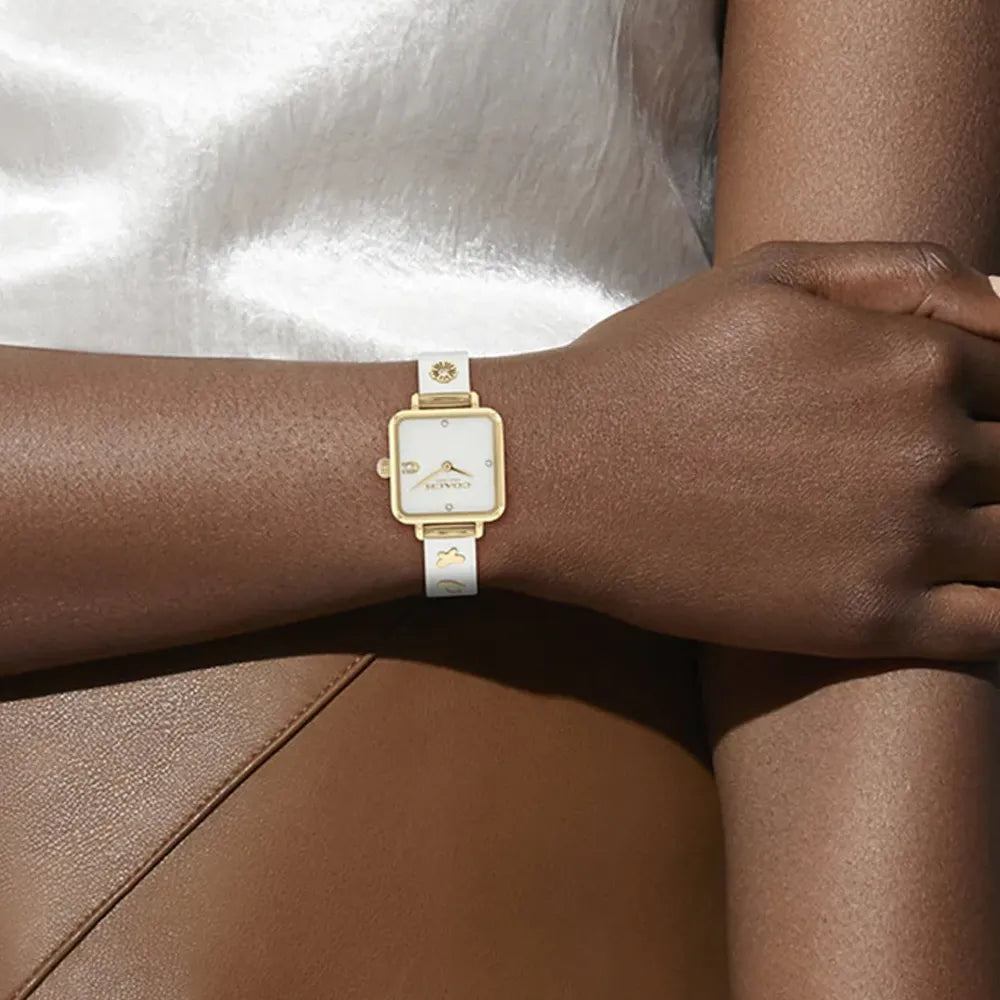 COACH Montre COACH Femme Cass en Cuir Blanc 14504308