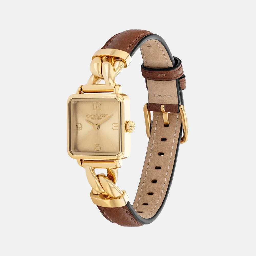 COACH Montre COACH Femme Cass en Cuir Marron 14504555