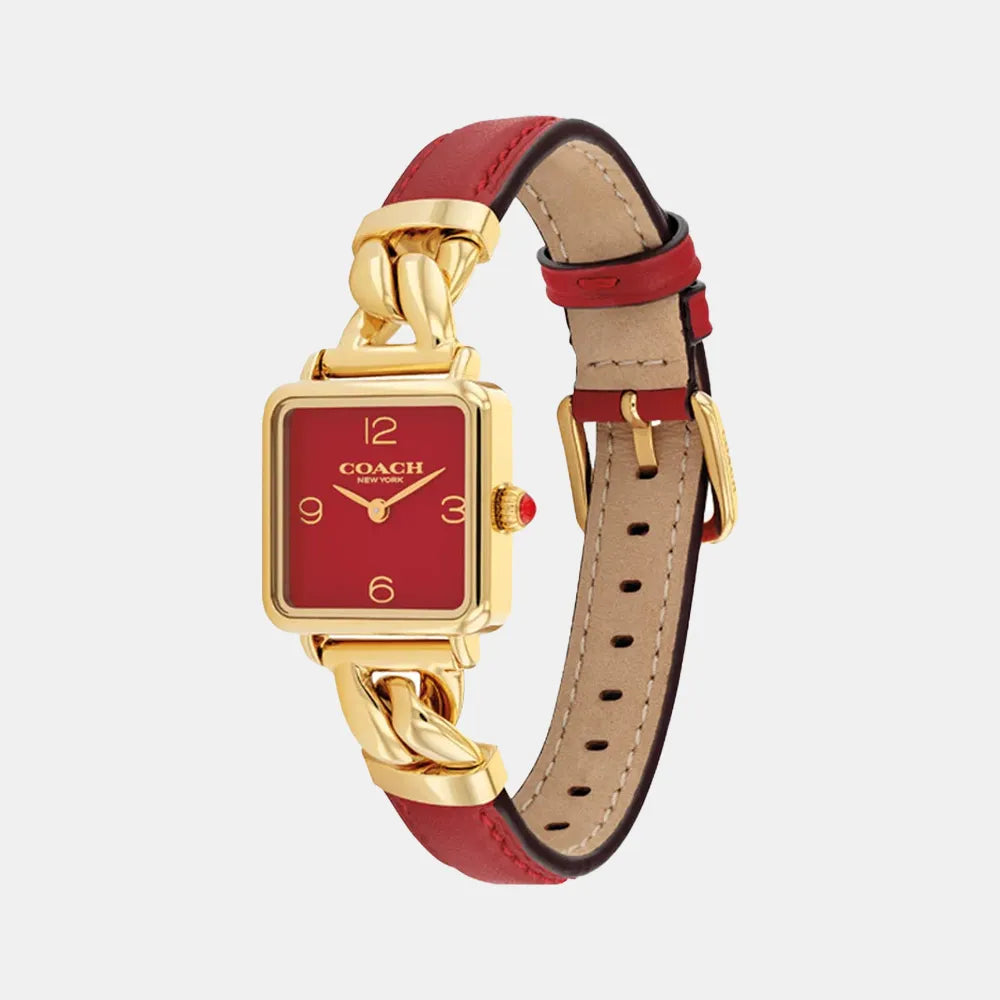 COACH Montre COACH Femme Cass en Cuir Rouge 14504358