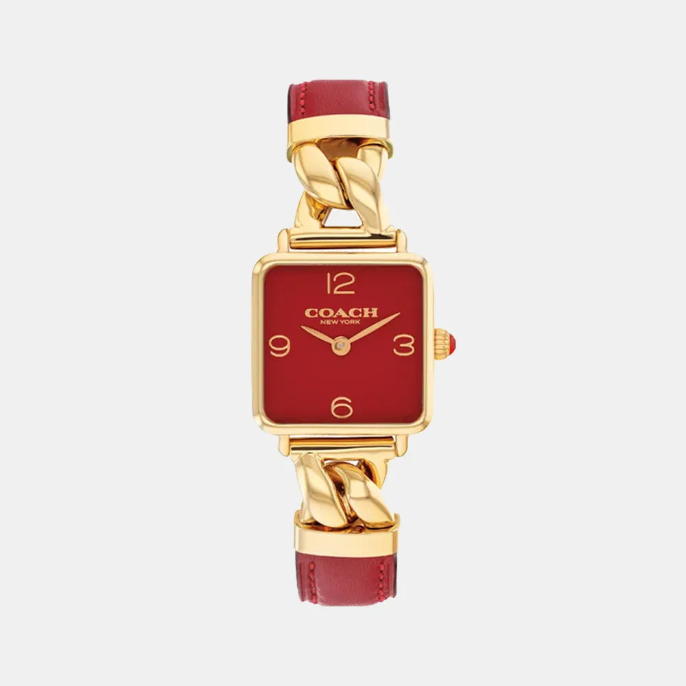 COACH Montre COACH Femme Cass en Cuir Rouge 14504358