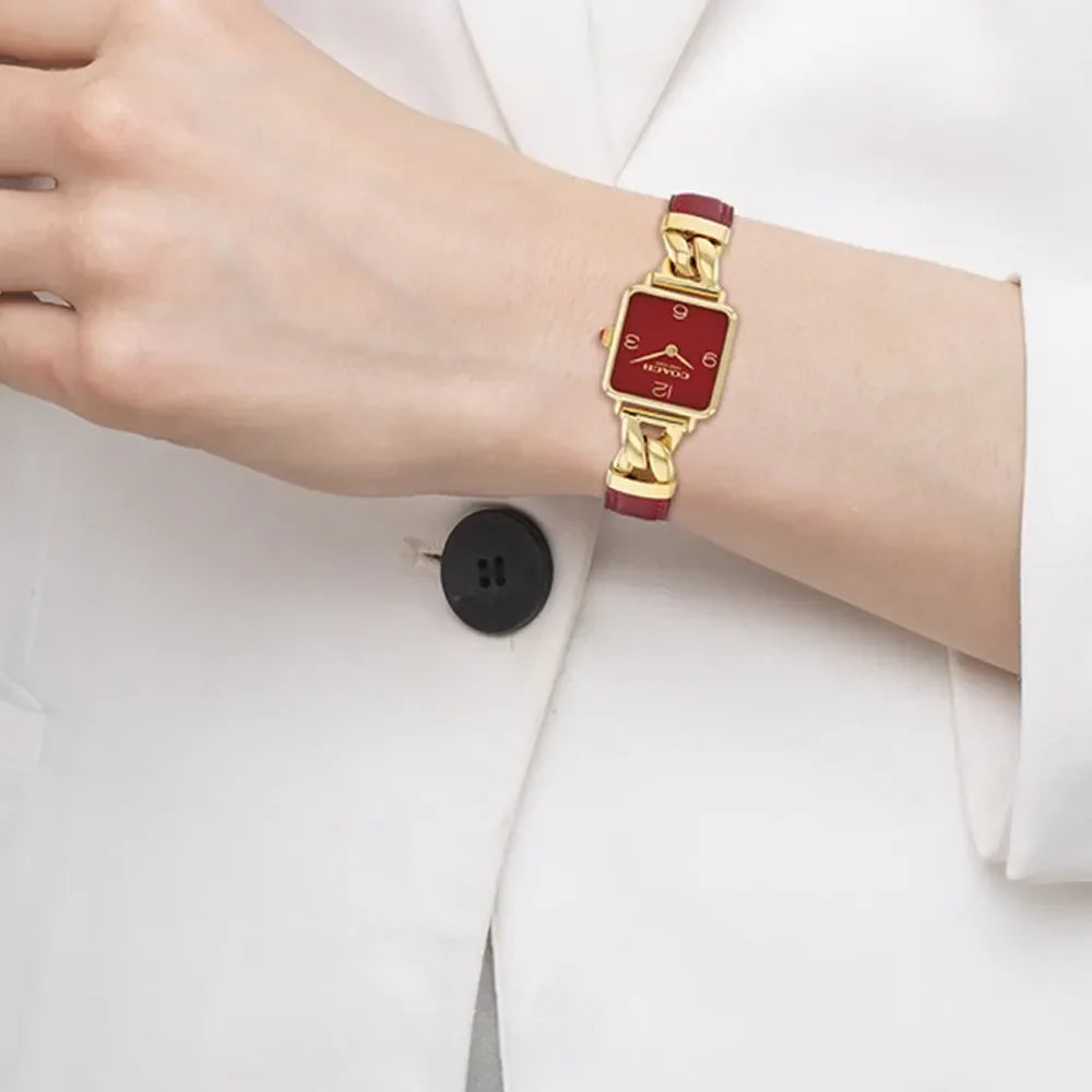 COACH Montre COACH Femme Cass en Cuir Rouge 14504358