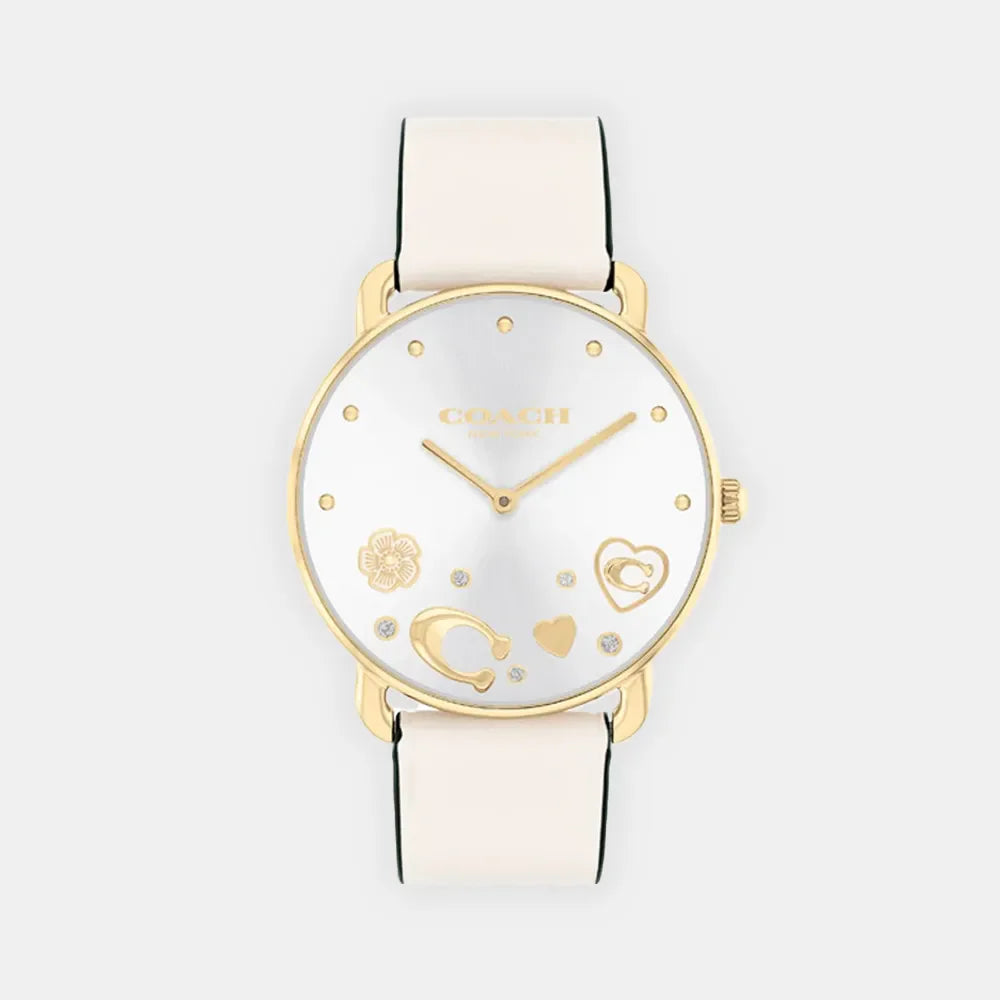 COACH Montre COACH Femme Elliot en Cuir Blanc 14504294