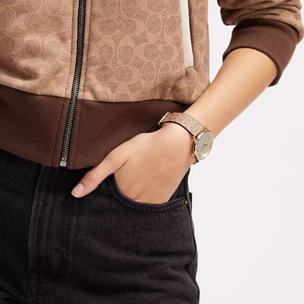 COACH Montre COACH Femme Elliot en Cuir Marron 14504205