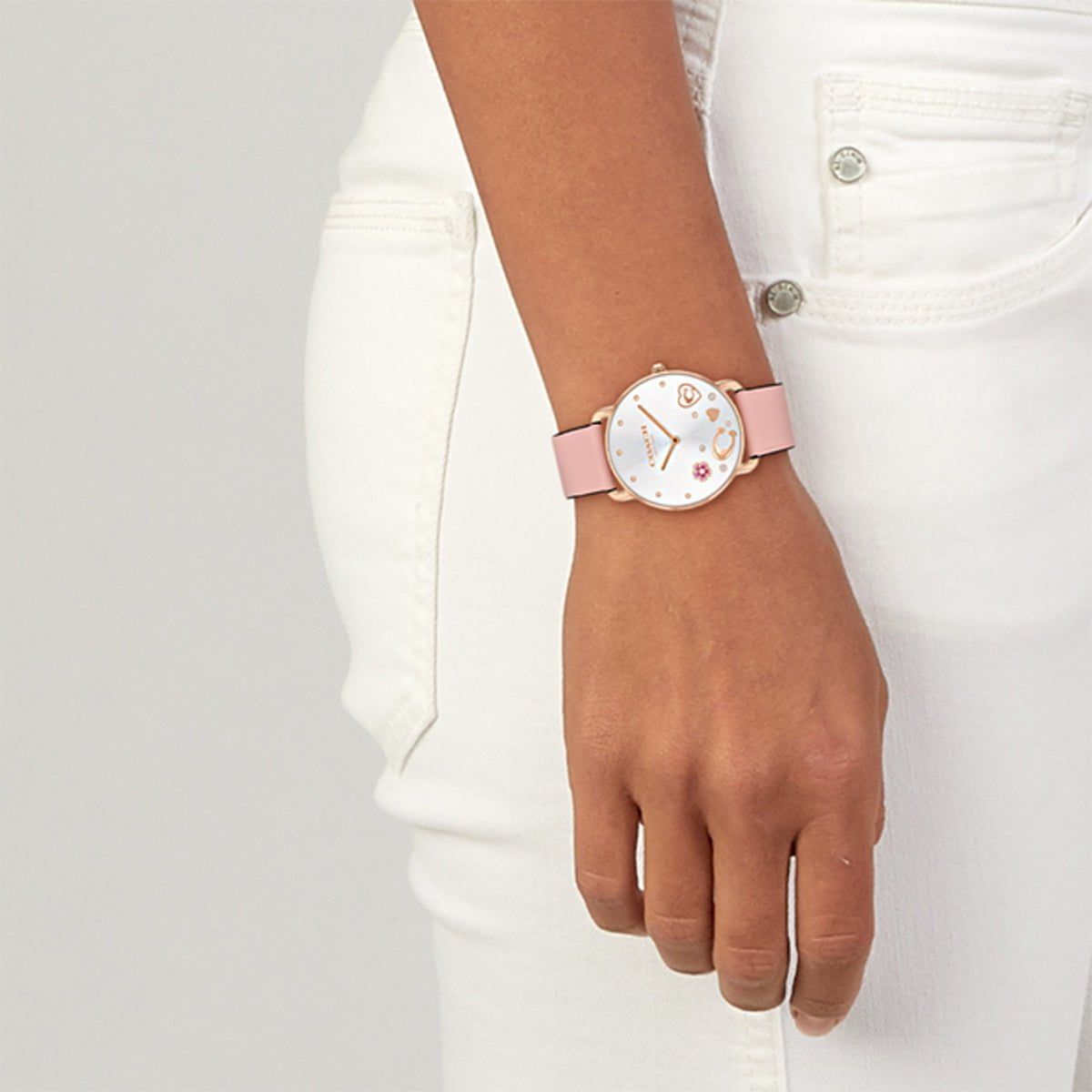 COACH Montre COACH Femme Elliot en Cuir Rose 14504295