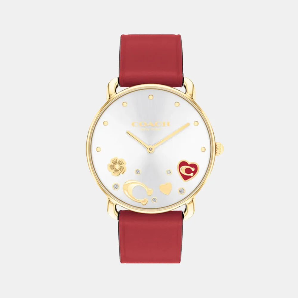 COACH Montre COACH Femme Elliot en Cuir Rouge 14504520