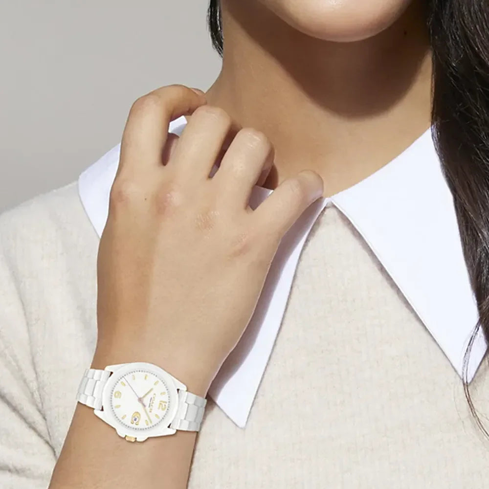 COACH Montre COACH Femme Greyson en Céramique Blanc 14503925