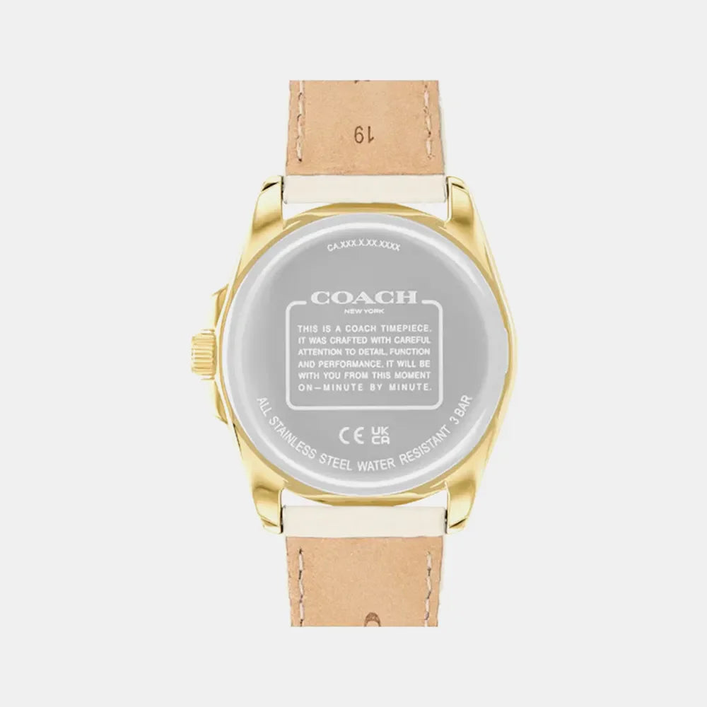 COACH Montre COACH Femme Greyson en Cuir Blanc 14504141