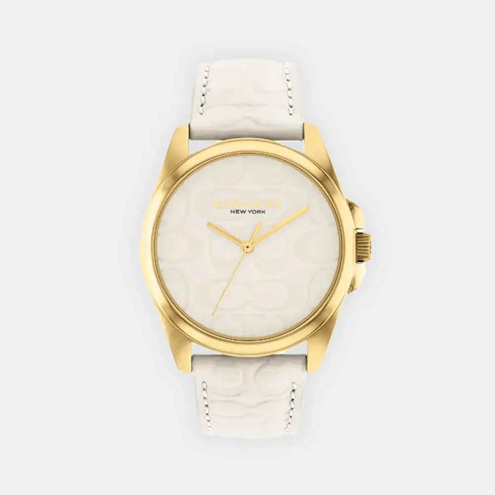 COACH Montre COACH Femme Greyson en Cuir Blanc 14504141