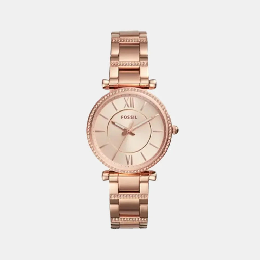 FOSSIL Montre FOSSIL Femme Carlie en Acier Doré Rose ES4301