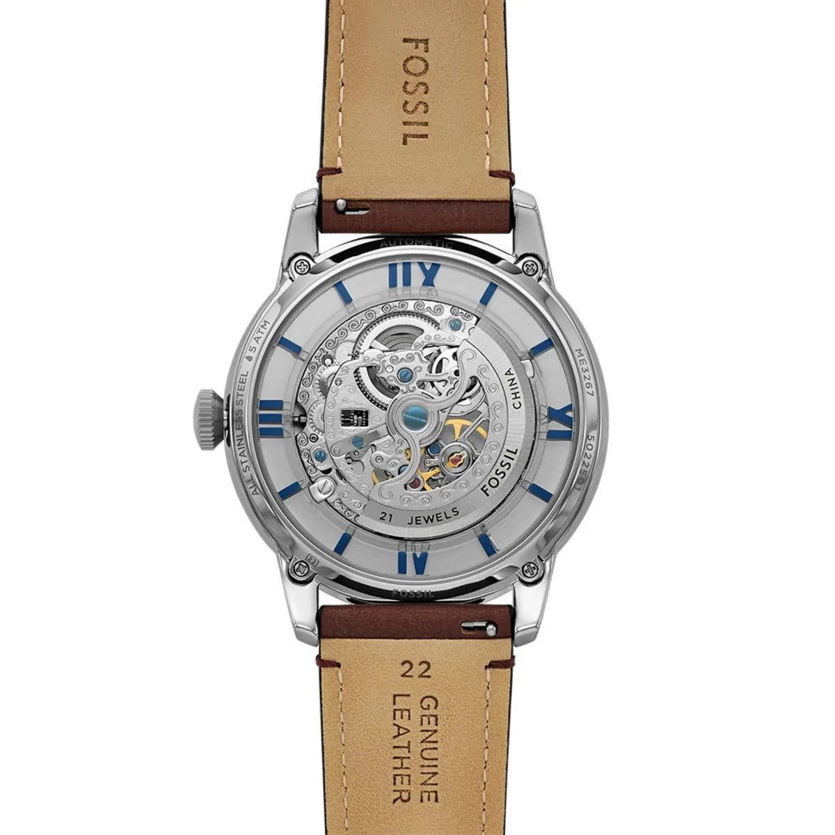 FOSSIL Montre FOSSIL Homme Automatique en Cuir Marron ME3267
