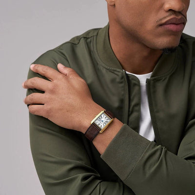 FOSSIL Montre FOSSIL Homme Carraway en Cuir Marron FS6011