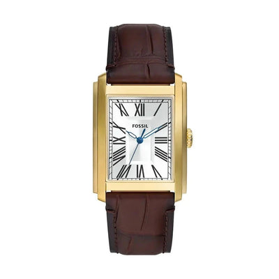 FOSSIL Montre FOSSIL Homme Carraway en Cuir Marron FS6011