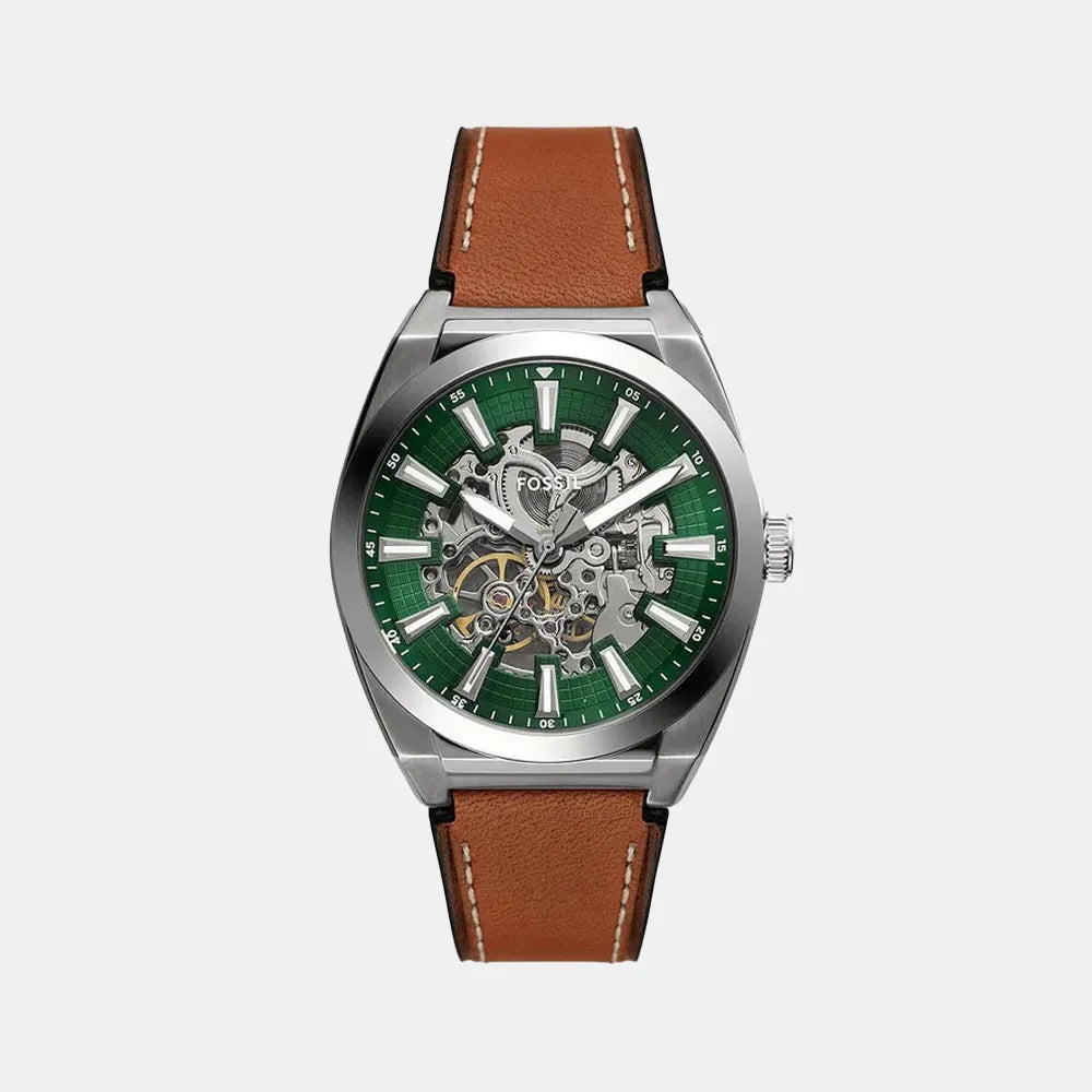 FOSSIL Montre FOSSIL Homme Everett Automatique en Cuir Marron ME3261