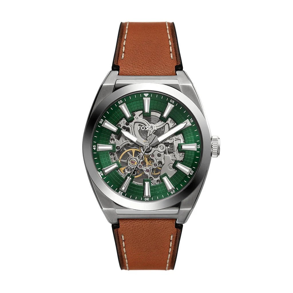 FOSSIL Montre FOSSIL Homme Everett Automatique en Cuir Marron ME3261