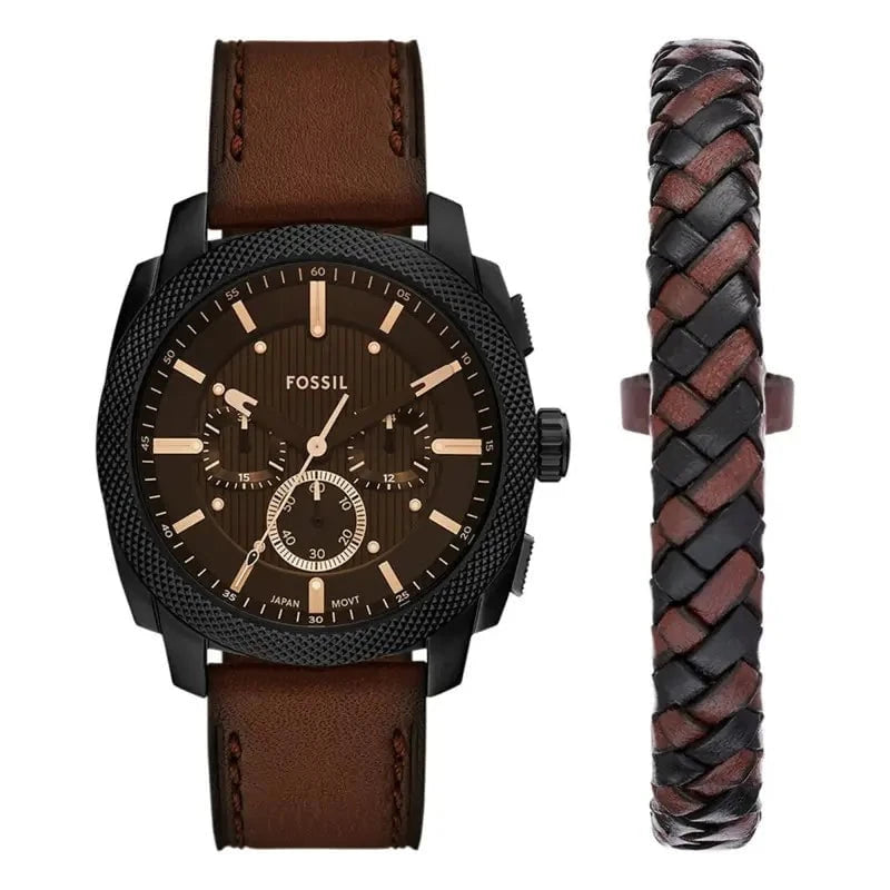 FOSSIL Montre FOSSIL Homme Machine Coffret Montre et Bijoux FS6102SET