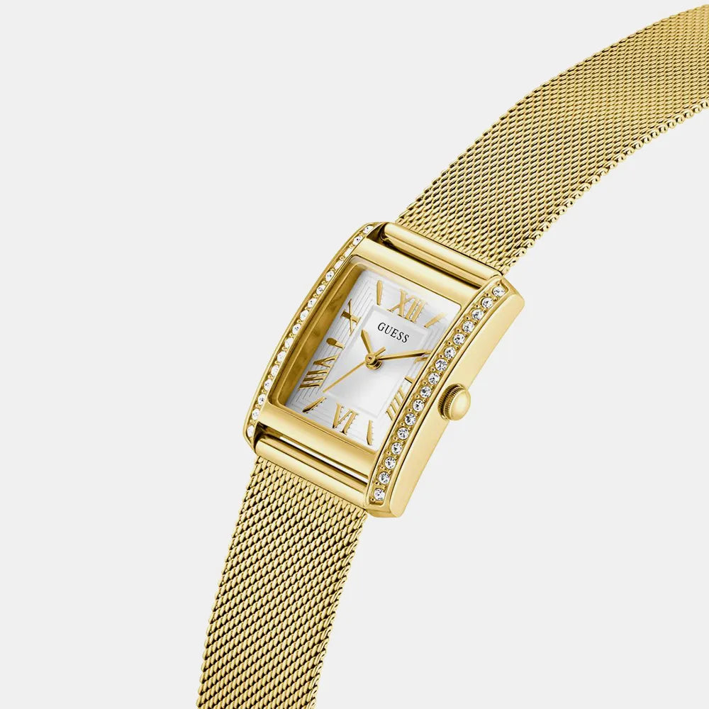 GUESS Montre GUESS Femme BONNET en Acier Milanais Doré GW0997L2