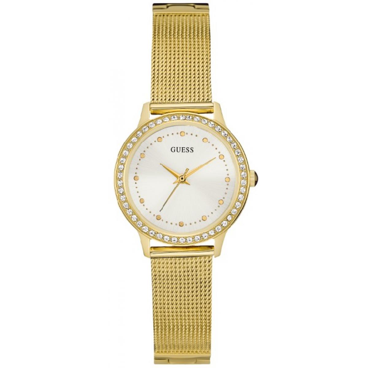 GUESS Montre GUESS Femme Chelsea en Acier Milanais Doré W0647L7