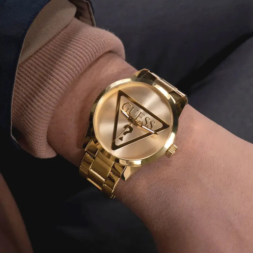 GUESS Montre GUESS Homme Badge en Acier Doré GW0782G1