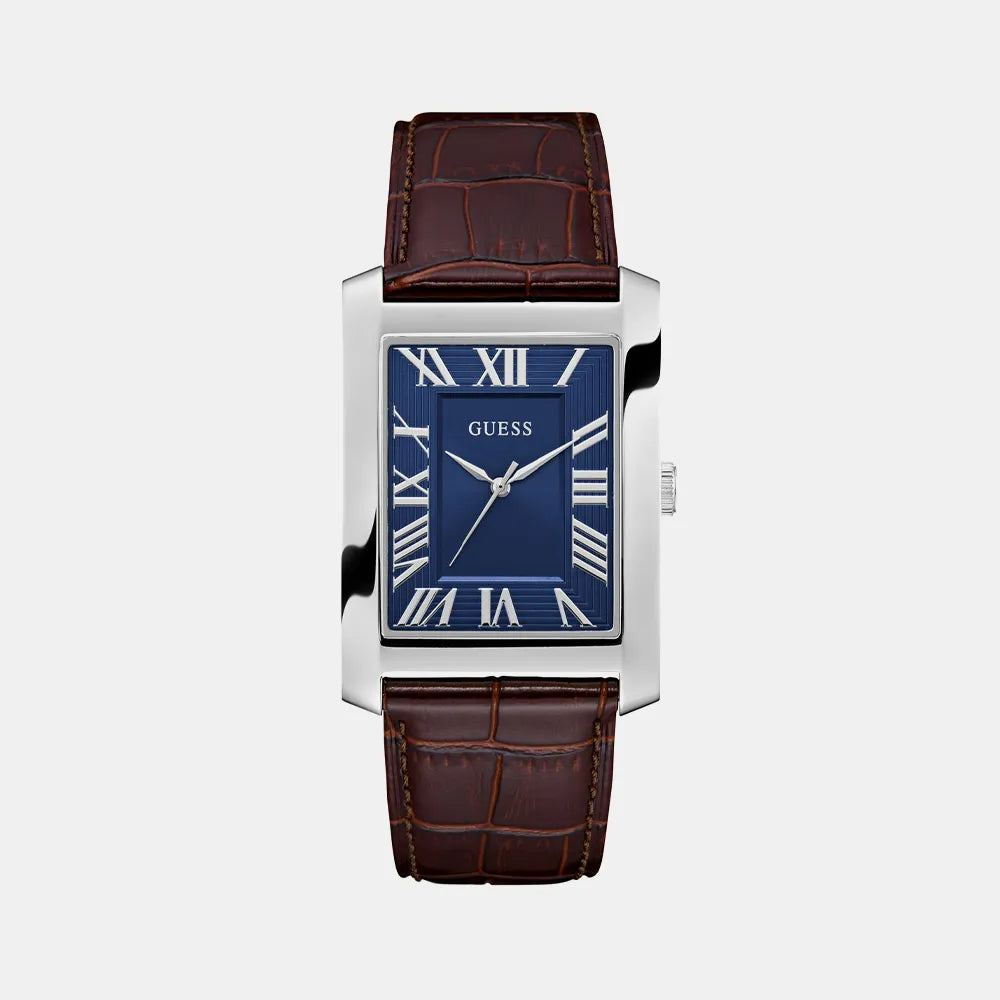 GUESS Montre GUESS Homme CLYDE en Cuir Marron GW1003G2