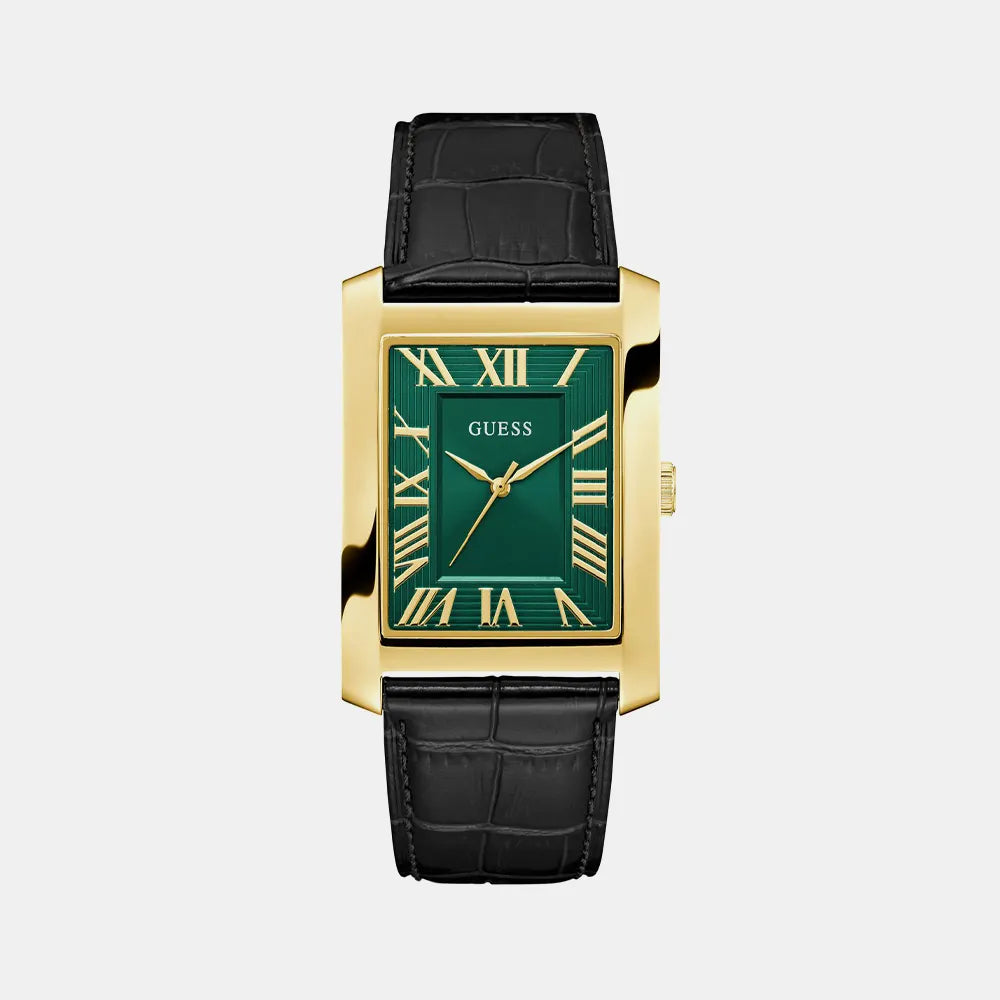 GUESS Montre GUESS Homme CLYDE en Cuir Noir GW1003G3