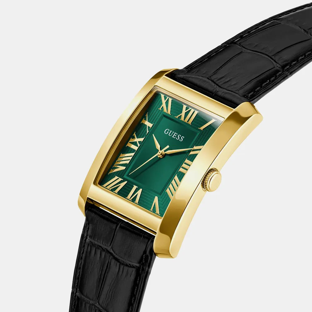 GUESS Montre GUESS Homme CLYDE en Cuir Noir GW1003G3