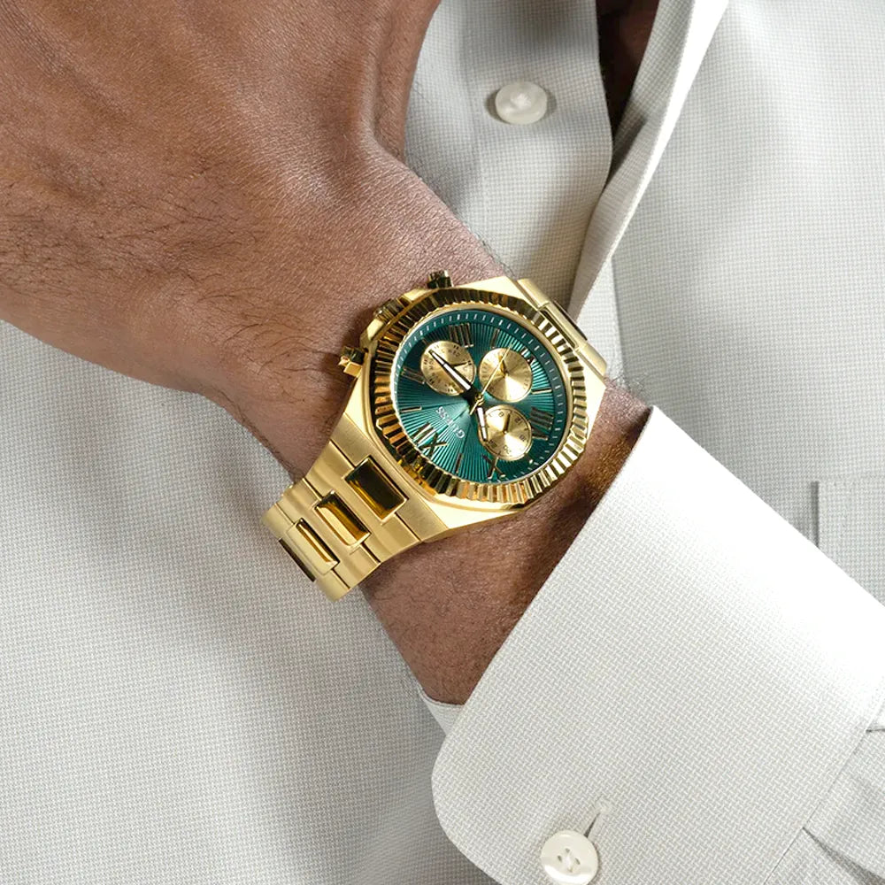 GUESS Montre GUESS Homme Equity en Acier Doré GW0703G2