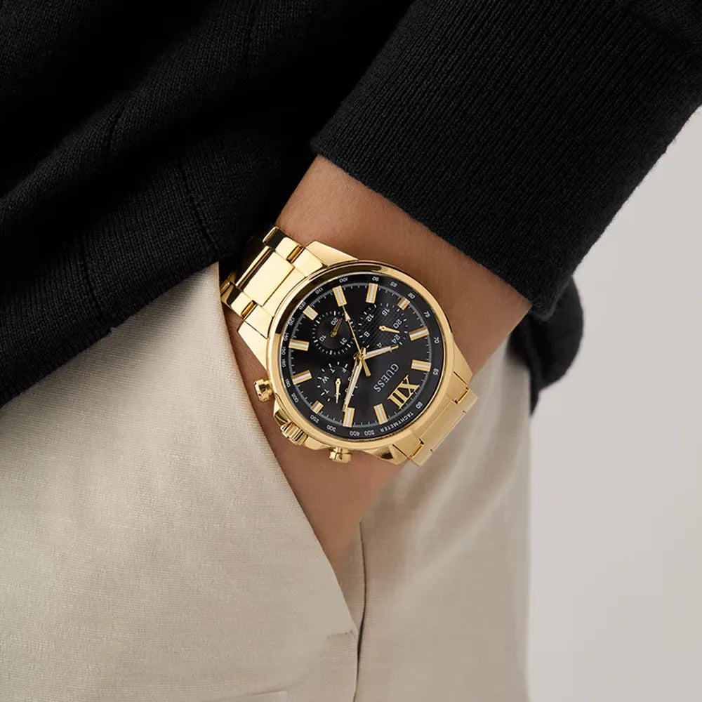 GUESS Montre GUESS Homme Walker Multifonction en Acier Doré GW0900G3