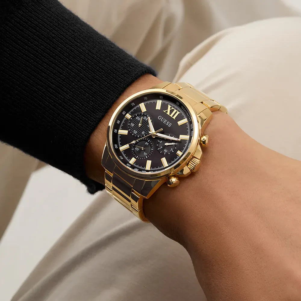 GUESS Montre GUESS Homme Walker Multifonction en Acier Doré GW0900G3