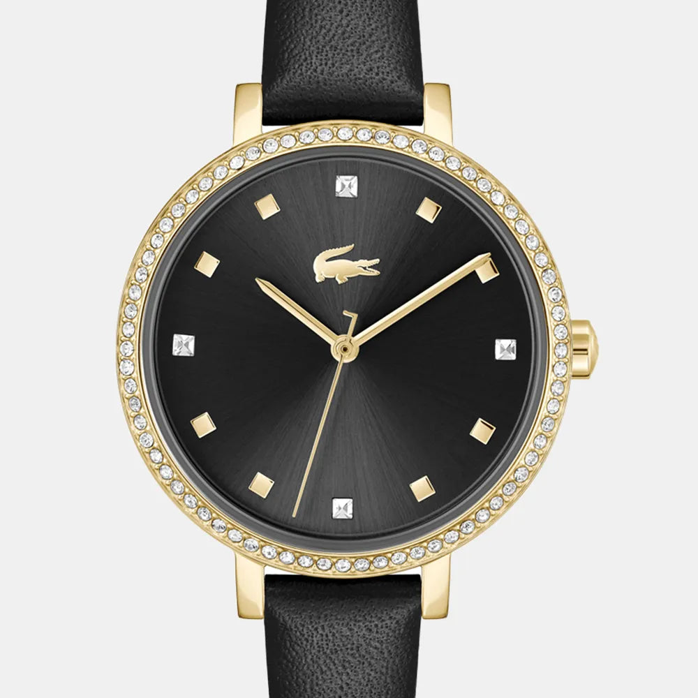 GUESS Montre LACOSTE Femme Riga en Cuir Noir 2001489