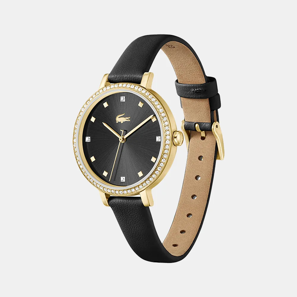 GUESS Montre LACOSTE Femme Riga en Cuir Noir 2001489