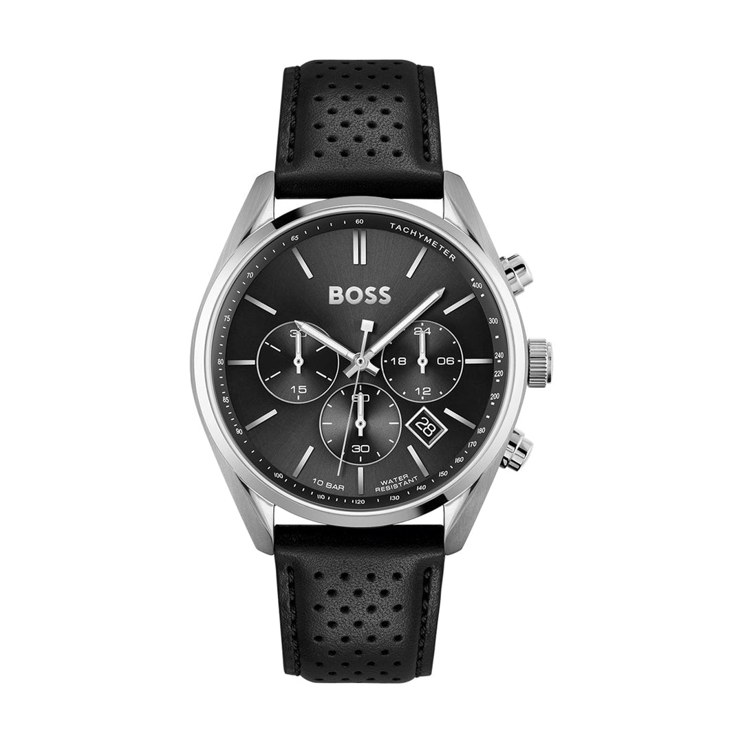 Montre BOSS Homme Champion Chronographe en Cuir Noir 1513816